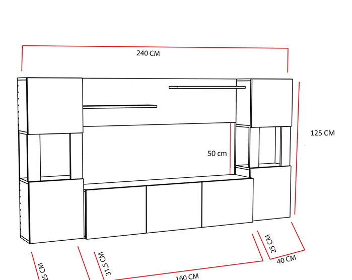 Hanah Home Lore Mueble de TV Blanco y Teca Hanah Home Lore Mueble de TV Blanco y Teca